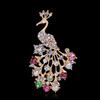 Women Elegant Peacock Brooches Fashion Shimmer Breastpin for Wedding Party