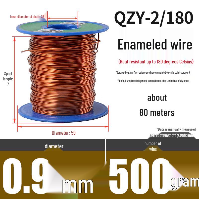 180° Värmebeständig Emajlert Rund Koppartråd, QZY-2/180