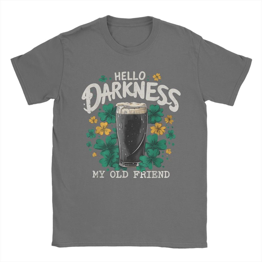 Streetwear TShirt Summer Hello Darkness My Old Friend Irish Beer St Hipster T Shirts Cotton Tshirt Short Sleeve Top Tees