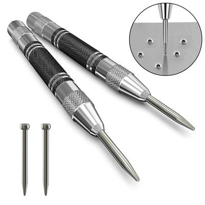 Automatic Center Punch Kerner Steel Hole Self Pin Mark Tool for Woodworking Metal Carpenter Spring Loaded Puncher