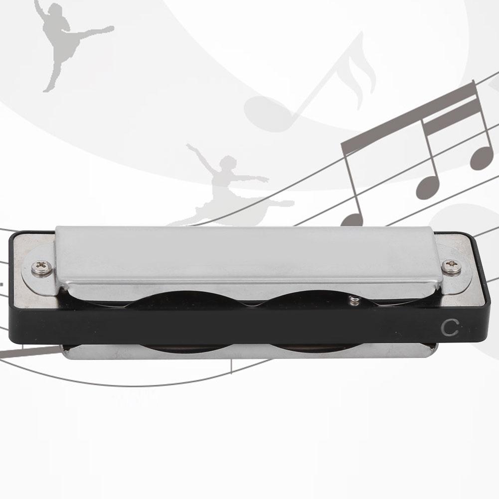 10‑Hole Harmonica Blues C Key Harp Wind Musical Instrument Beginner Practice AM‑20DBlack