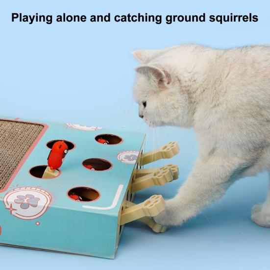 Interaktives Katzenspielzeug Wellpappe Kratzbrett Whack-a-Mole Katzenerweiterungsspielzeug für Wohnungskatzen Unterhaltung