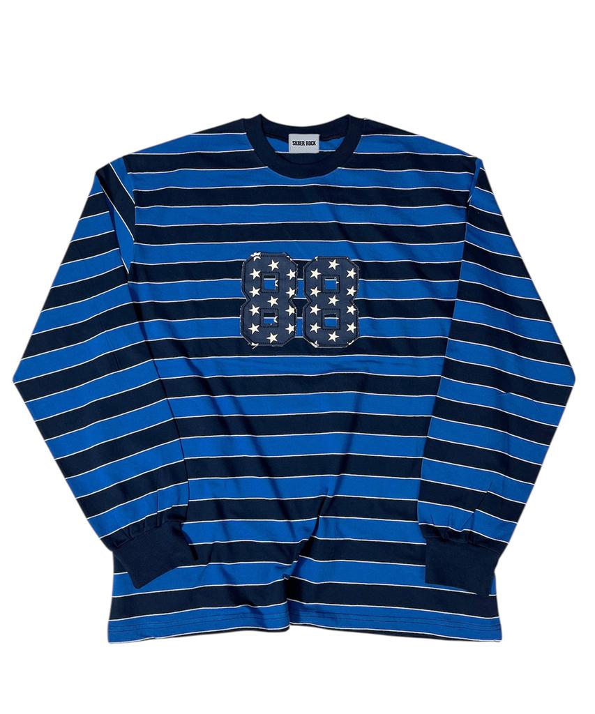Skater Rock Old School Stripe T-Shirt ((Blue*Navy))