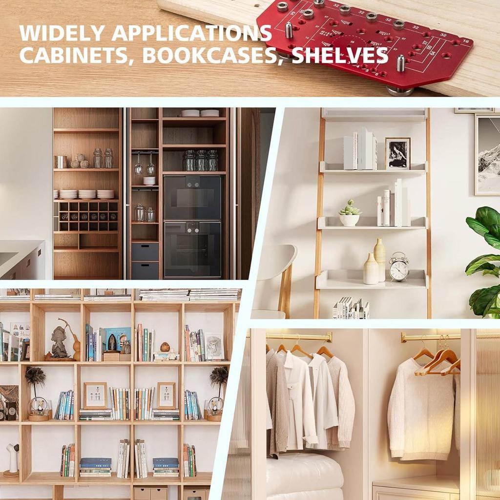 Cabinet Hole Drilling Template Door Positioning Tool Clamp Cabinet Drill Guide For Professionals Beginners House Woodworking