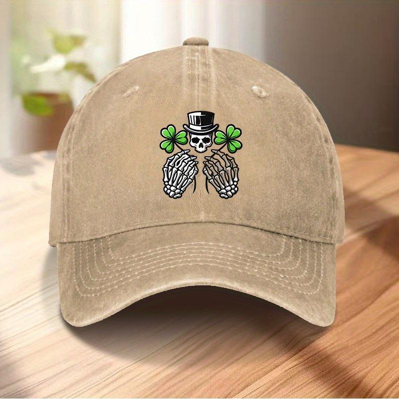 1pc Unisex Baseball Cap  Lightweight Stretchy Hat with Adjustable Brim Gothic Skull Hand Graphic Everyday Cycling