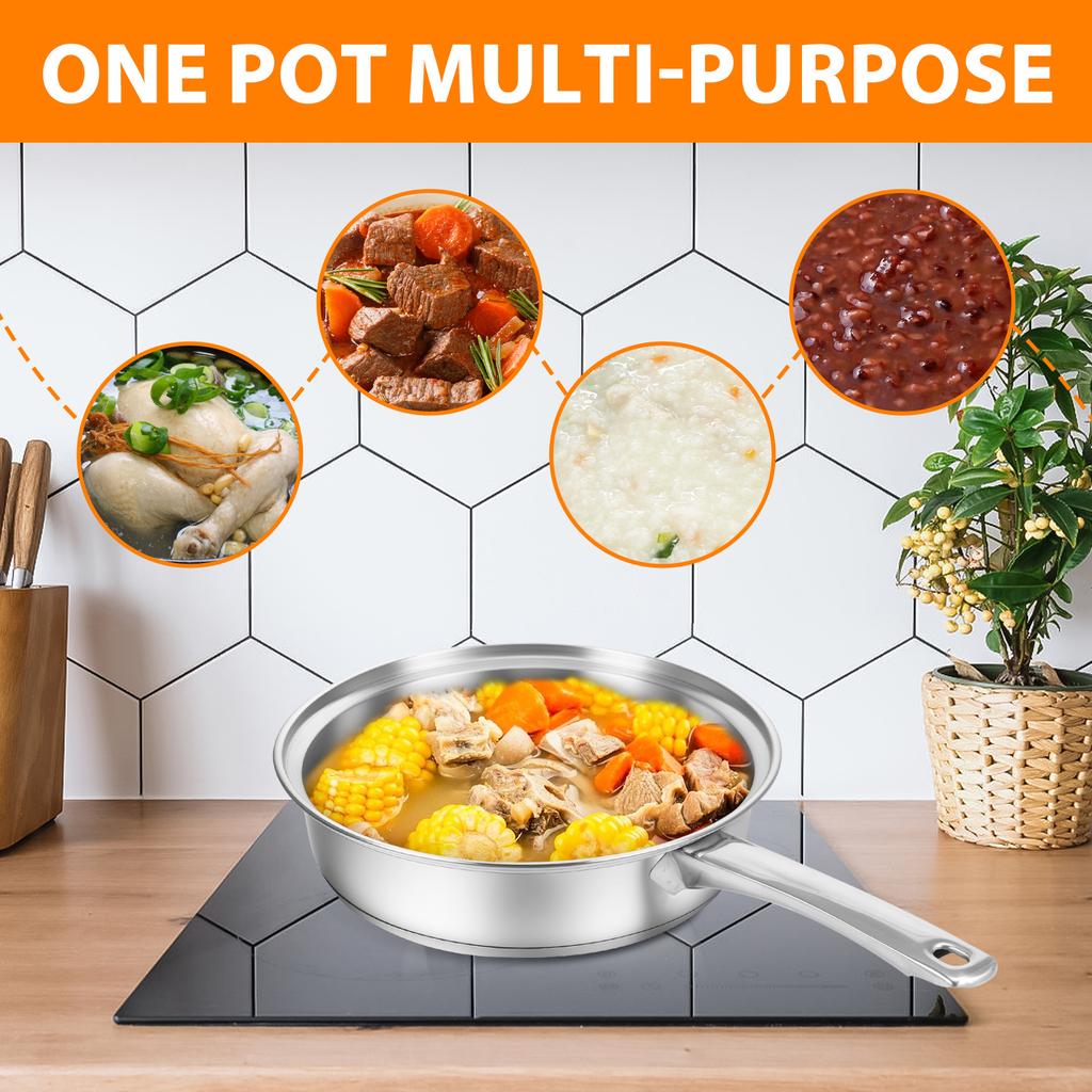 Stainless steel multi-purpose household egg steamer with 6 small cups and multifunctional soup pot suitable for making hot food