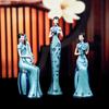 1Pc Elegant Chinese Style Lady Figurine - Ceramic Home Decor Ornament Woman Figurine Craft for Tabletop Display & Gifts