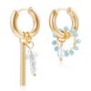European and American foreign trade jewelry, hipster INS geometric woven crystal earrings, simple and versatile dual-purpose earrings