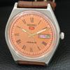 VINTAGE SEIKO 5 AUTOMATIC 6119C JAPAN MENS PEACH COLOR DIAL WATCH a709521-1
