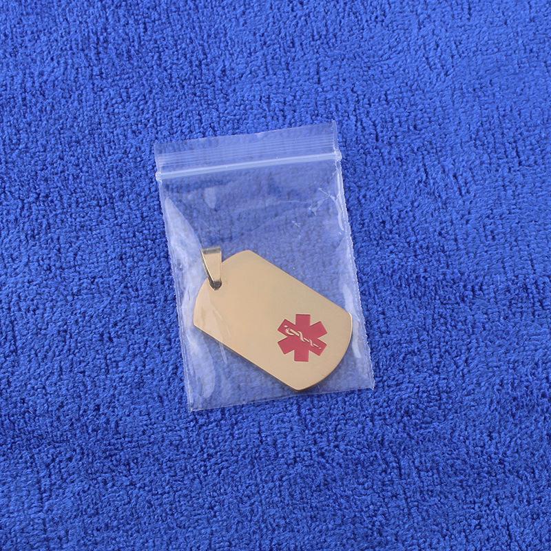 Męski naszyjnik z psią tagiem ze stali nierdzewnej z symbolem medycznym