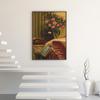 Sitting On The Sofa Reading A Book Eclectic Wall Art Poster Vintage Rose Floral Baroque Oil Painting Picture Living Room Decor
