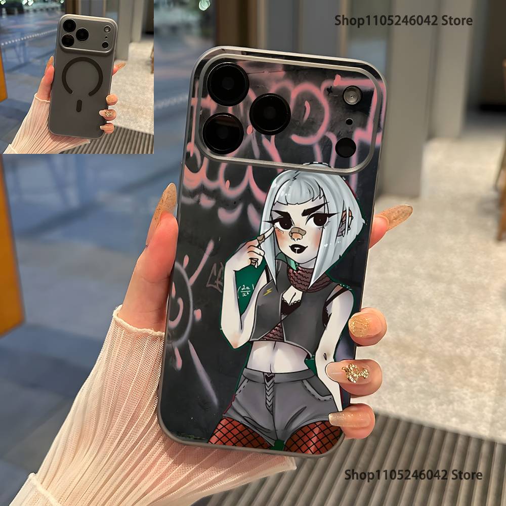 

P-Poshlaya M-Molly Band Magnetic Wireless Charging Transparent gray Phone Case For iPhone 17,16,15,14,13,12,11,Pro,Max,Plus iPhone17promax