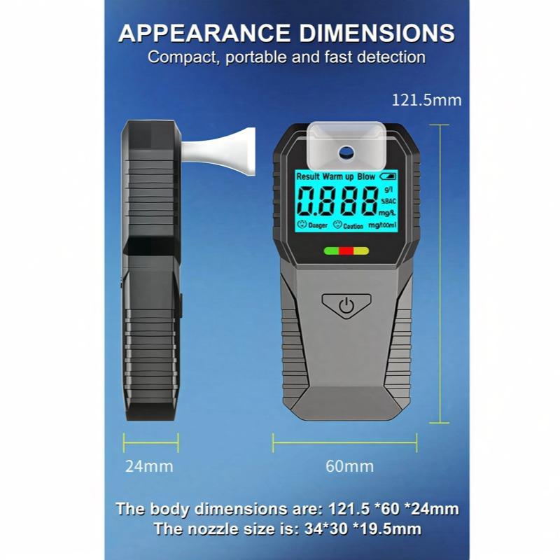 New Portable Alcohol Tester with Voice Broadcast LCD Display Breath Alcohol Analyzer Breathalyzer Drunk Driving Checker for Personal