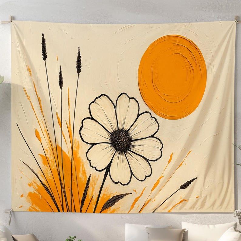 Bohemian sunflower tapestry 75x100 чёрный