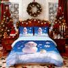 Comforter 3Pcs Merry Christmas Cute Snowman Printed Quilt Set Multi Size Bedrooms Dormitory Bedding Holiday Decoration Machine Washable