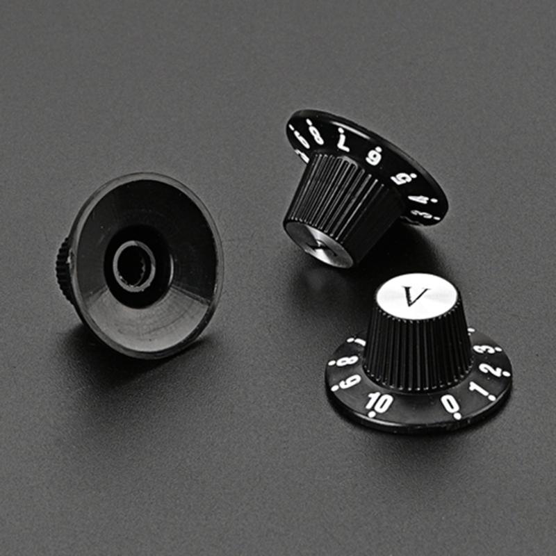 3Pcs Guitar Knobs Amber Top Hat Knobs Guitar Speed Control Knobs Volume Tone Control Knobs Fits 6mm/0.24" Rotary Shaft