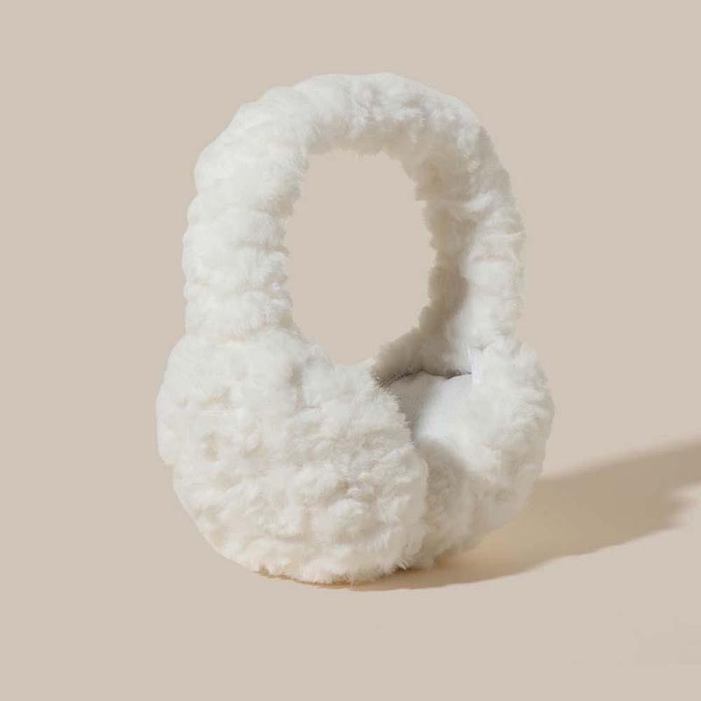 Plush Foldable Ear Cover Windproof Winter Thicken Earflap Fashion Solid Color Earmuffs  Ski