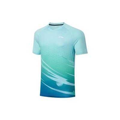 Li Ning Table Tennis Series Logo V-Neck Quick-Dry Short Sleeve T-Shirt Unisex Tops AAYT031-3
