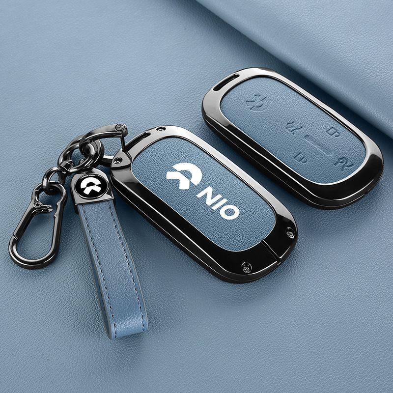 Premium Alloy Full Wrap Key Case Shockproof Cover Shell Keychain for NIO ES6 ET5 EC6 ES8 ET7 ES7 EC7 Men Women Auto Accessories