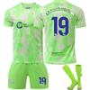 Kits de Football pour Adolescents Enfants Adultes Ensemble Maillot d'Entraînement Sportif avec Chaussettes 24/25 Barça 2ème Maillot Extérieur #19 Lamine Yamal