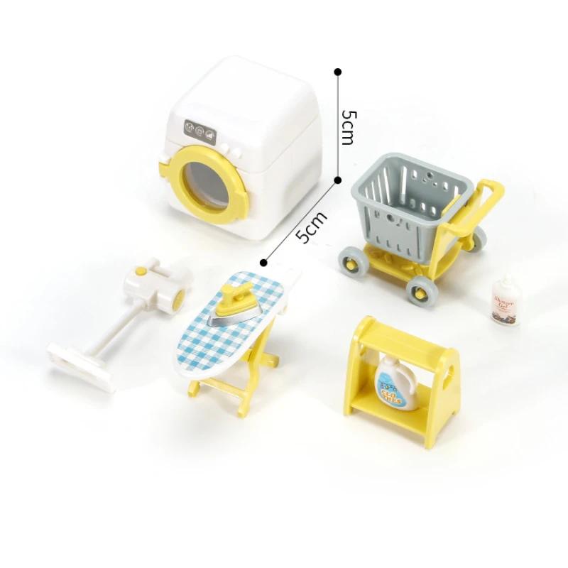Miniature Furniture Forest Family Washing Machine Accessories Dollhouse Simulated Toy Children's DIY Mini Laundry Gift For Kids
