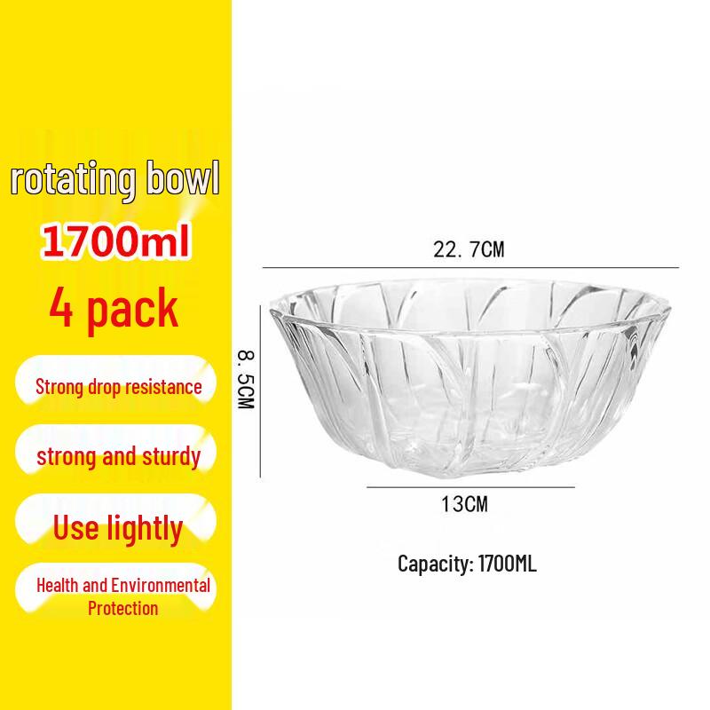 Набор круглых салатников Zhongran из ПК-акрила 22 см (4-Pack)