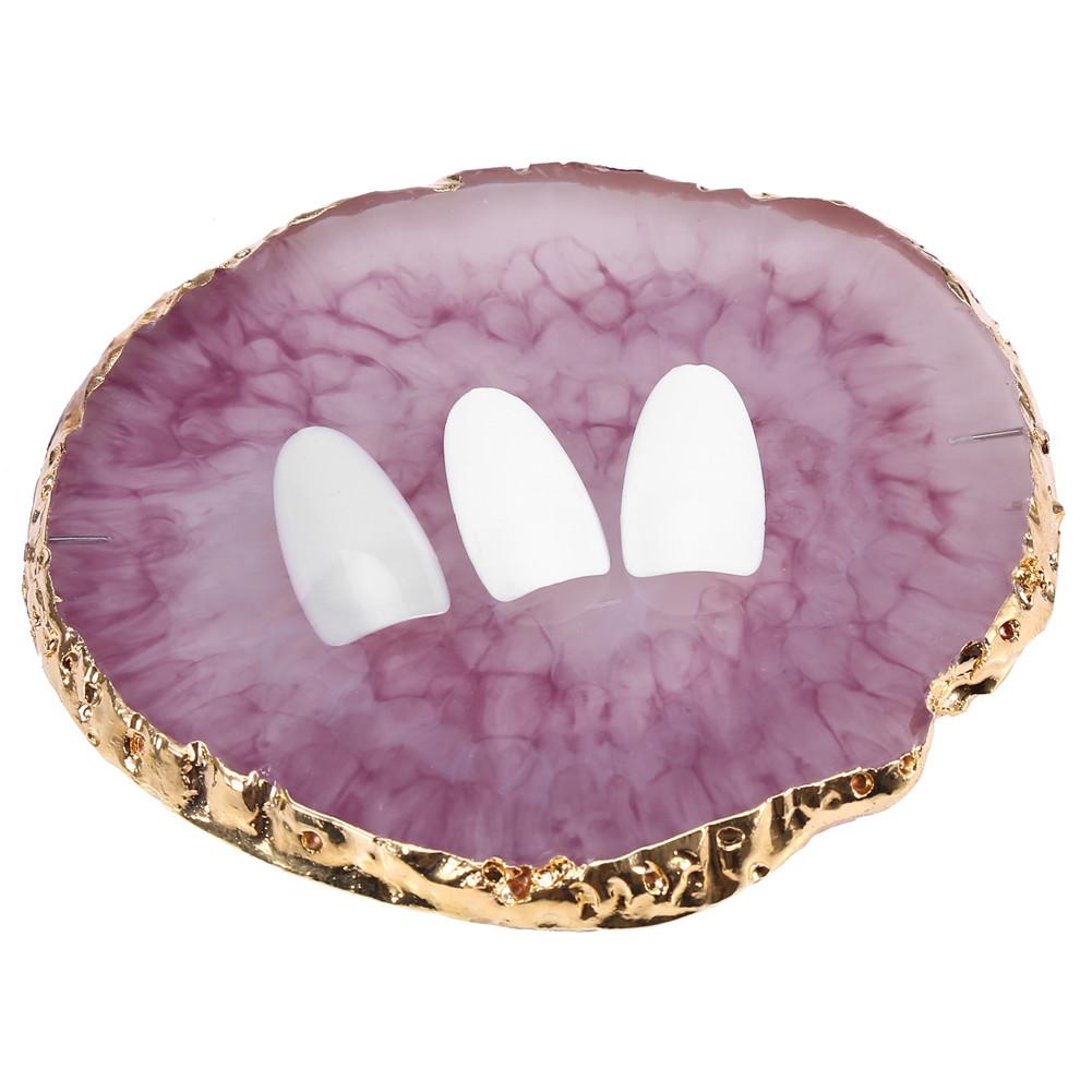 Natural Resin Stone Nail Art Plate Gel Polish Holder Drawing Color Palette Nail Art Display