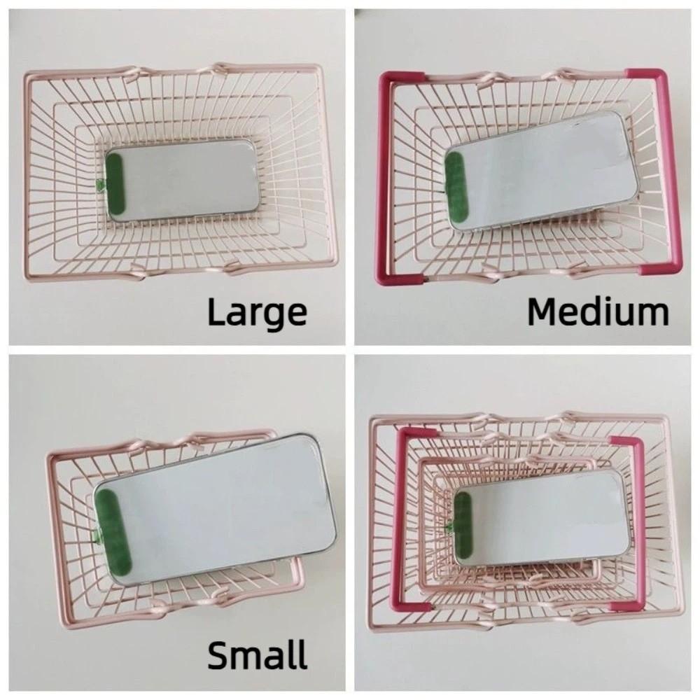 Metal Shopping Cart Storage Model Toy Trolley Container Portable Desktop Stationery Holder  Girls