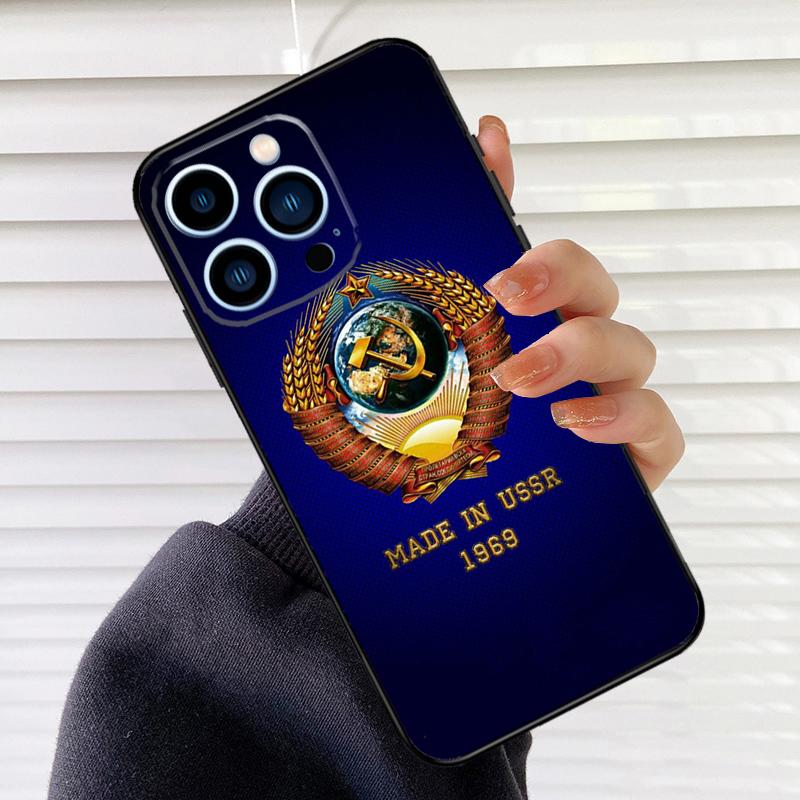 Soviet Union USSR Flag Case For iPhone 16 15 13 14 Pro Max 12 Mini 11 14 Pro Max X XS XR Plus Soft Cover Coque
