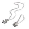 Vintage Butterfly Pendant Necklace Femininity Popular Ot Buckle Collarbone Chain Bracelet Set
