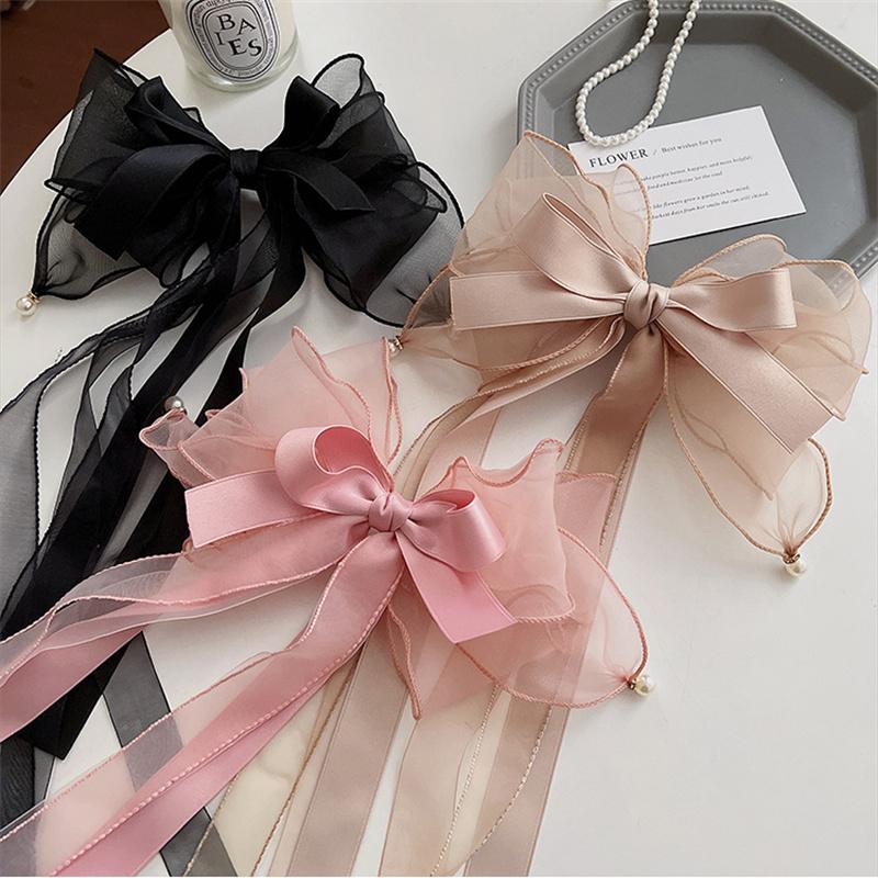 Super Immortal Hair Clip Women Large Bowknot Hairpin Barrettes Girls Solid Color Ponytail Clip Hair Accessories Headwear Gift