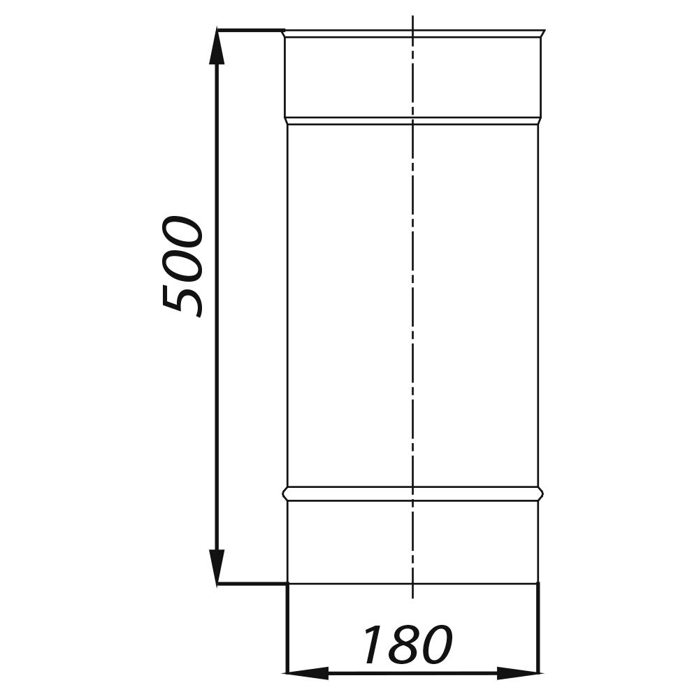 ADAM EW Single Wall Chimney Pipe Fi 180 0.5m