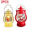 Christmas Portable Lantern Battery Operated Santa Claus Snowman Oil Lamp with Handle Xmas New Year Gifts for Table Decoration