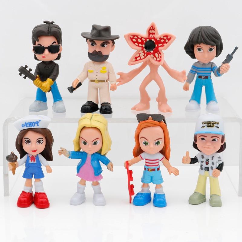 Gorgeous 8pcs Stranger Things Figures Set Steve Cannibal Flower Xmas Model Gift
