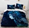 Anime Girl Cartoon Bed Linen Set 3-Piece 3D Print Anime Duvet Cover with Zip Microfibre Teenager Duvet Covers with 2 Pillowcases