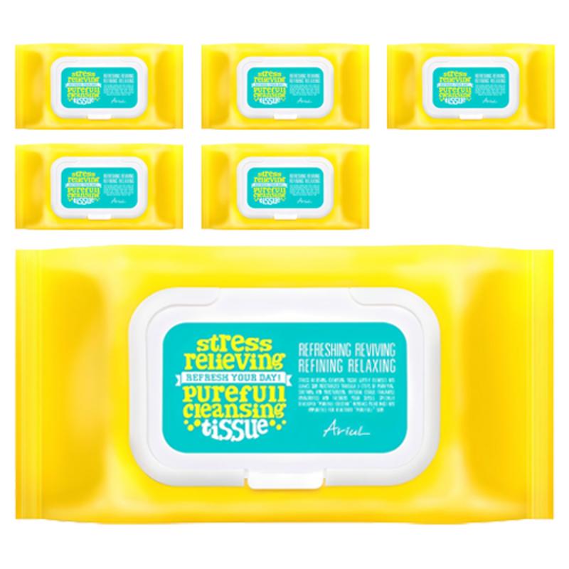 Ariul Stress Relieving Pureful Cleansing Tissues, 80 wipes, 6 pcs