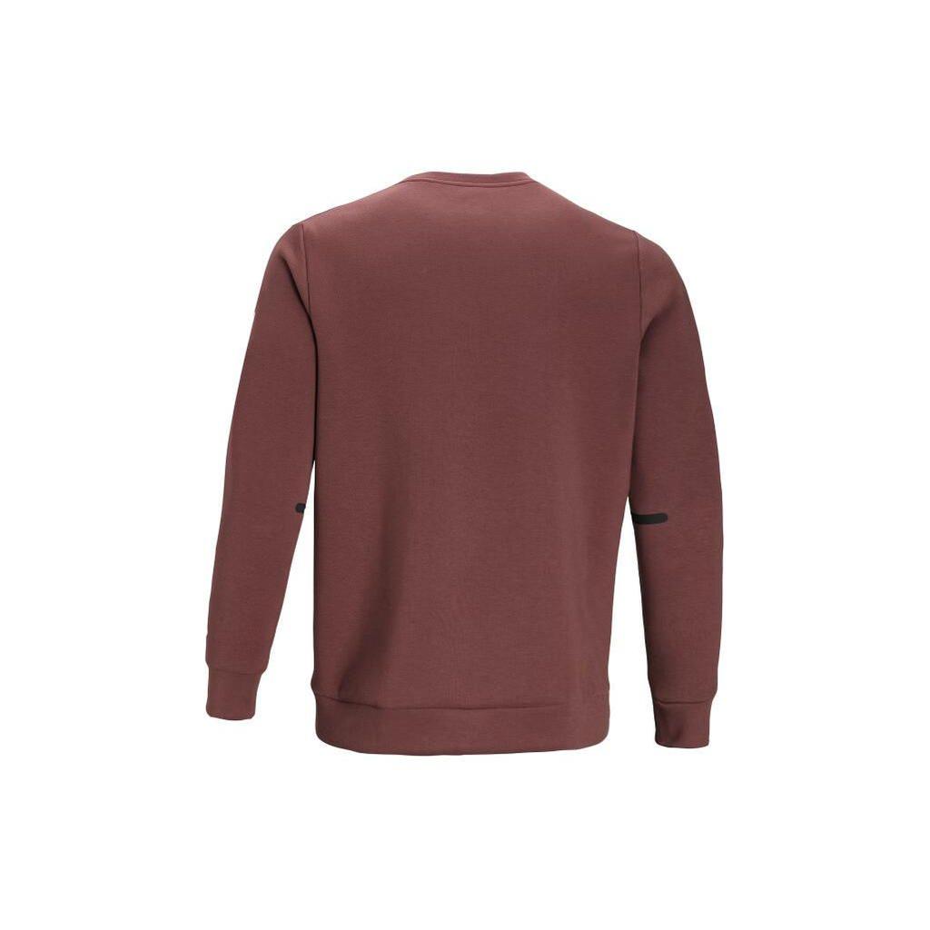 Under Armour Solid Color Training Crew Neck Long Sleeve Sweatshirt Men Sweatshirt Dark-Burgundy 1381688-688