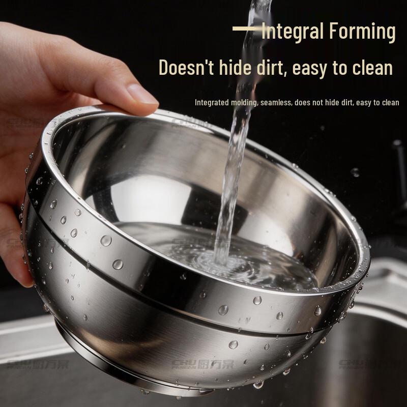 304 Stainless Steel Double-Layer Anti-Scald Rice Bowl Set