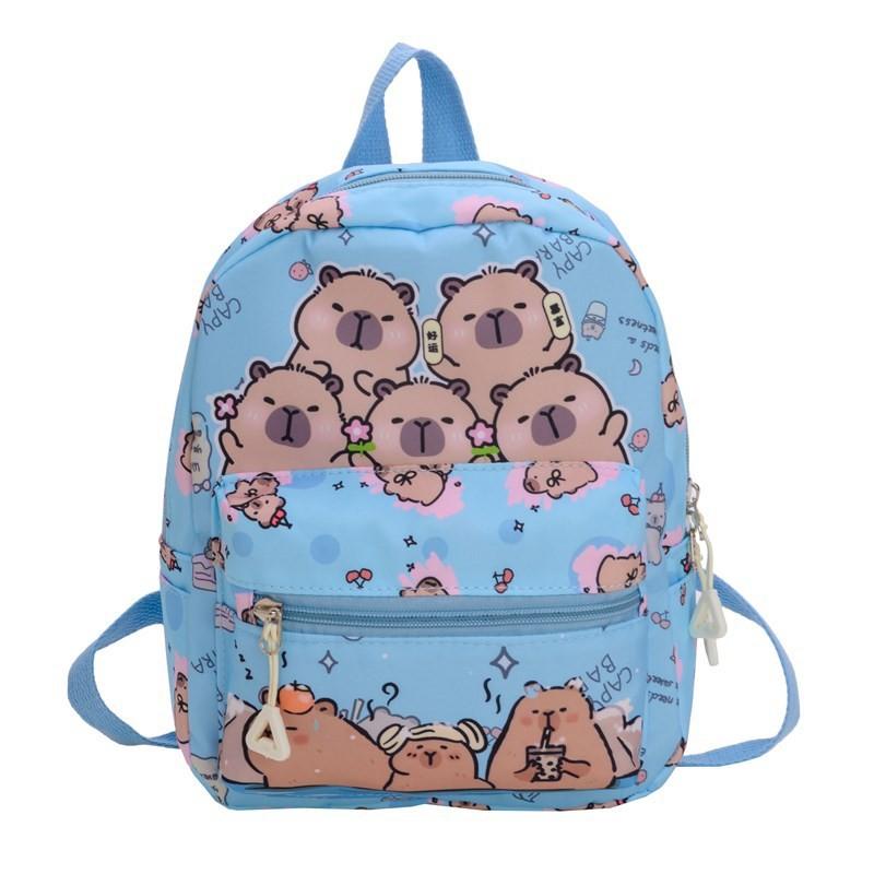 Capybara Cartoon Printed Backpack Children Schoolbag Fashion Leisure Travel Bag