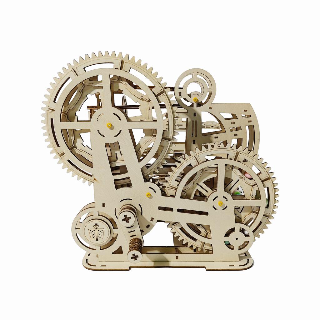 3D DIY Wooden Mechanical Slide Marble Run Kit, Christmas Birthday Halloween Gift