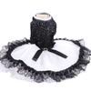 Classic Black-white Glitter Bow Lace Dog Skirt Formal Diamond Dog Skirts with Lace Trim Pet Wedding Dresses for Small Dog