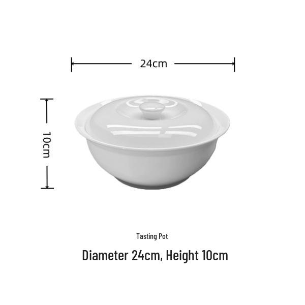 Pure White Ceramic Tableware Set - Plates & Bowls for Home or Hotel