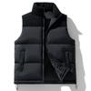 Men's Down Cotton Vest Autumn Winter Trend Corduroy Color Block Vest Thickened Warm Casual Sleeveless Jacket for Men