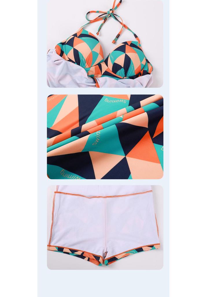 Badeanzug mit Bauchkontrolle in Übergröße - 2025 Feen-Stil mit kurzen Ärmeln