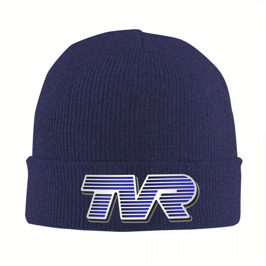 TVR Logo Colorful Warm Knitted Cap Fashion Bonnet Hat Autumn Winter Outdoor Beanies Hats for Unisex Adult