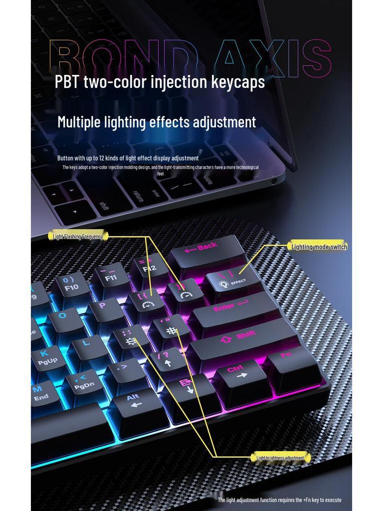 Wired Mechanical Keyboard & Mouse Set with Blue Switch for Gaming & Office Use