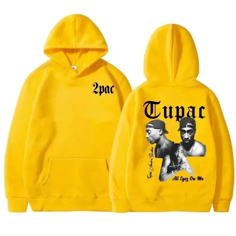 Rapper Tupac 2pac Hoodie Herren und Damen Sportbekleidung Neutraler Hoodie Mode Buchstabenbedrucktes Muster Hip Hop Sportbekleidung Lässig