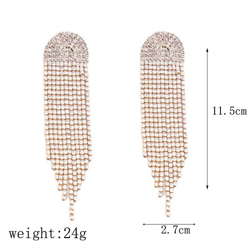 Frauen Böhmische Quaste Ohrringe Glänzende Lange Strass Ohrringe Schmuck Zubehör Für Party