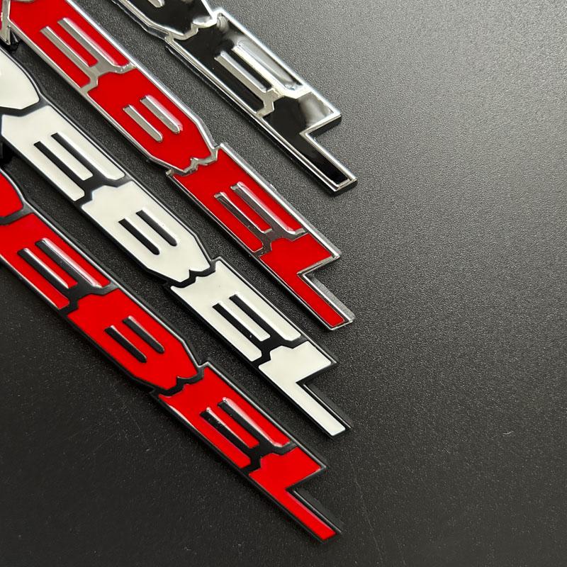 1Pc 3D Metal Car Styling Body Side Rear Trunk Sticker REBEL Badge Emblem For 1500 2500 Personalized replacement Accessories