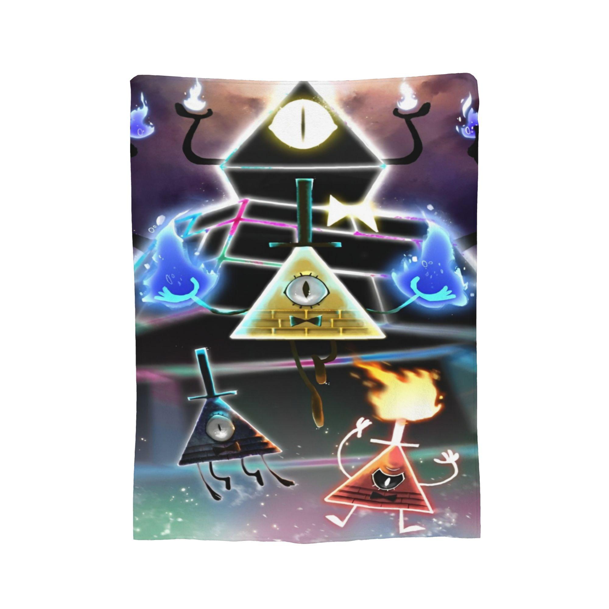

Gravitys Falls Flannel Blankets Bill Cipher Adventure Mystery Comedy Animated Throw Blankets for Home Hotel Sofa Bedspread 75x90cm